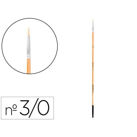 PINCEL PARA PINTURA AL OLEO Y ACRILICA LIDERPAPEL N 000 PUNTA REDONDA DE PELO DE CERDA CERTIFICADO FSC