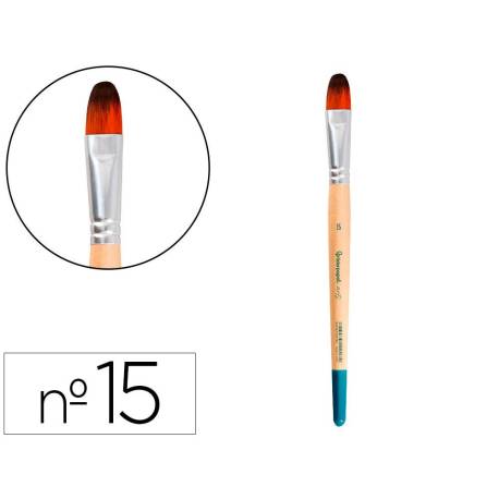 PINCEL PARA PINTURA ACRILICA Y ACUARELA LIDERPAPEL N 15 PUNTA FILBERT / LENGUA GATO DE PELO SINTETICO CERTIFICADO