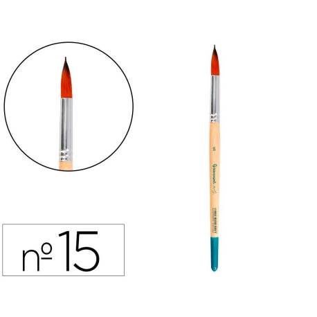 PINCEL PARA PINTURA ACRILICA Y ACUARELA LIDERPAPEL N 15 PUNTA REDONDA DE PELO SINTETICO CERTIFICADO FSC