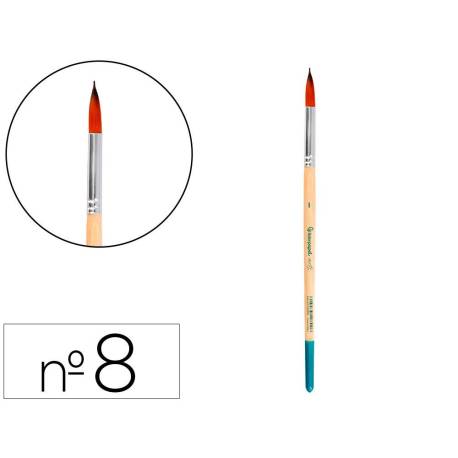 PINCEL PARA PINTURA ACRILICA Y ACUARELA LIDERPAPEL N 8 PUNTA REDONDA DE PELO SINTETICO CERTIFICADO FSC