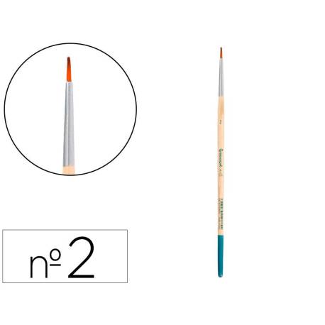 PINCEL PARA PINTURA ACRILICA Y ACUARELA LIDERPAPEL N 2 PUNTA REDONDA DE PELO SINTETICO CERTIFICADO FSC