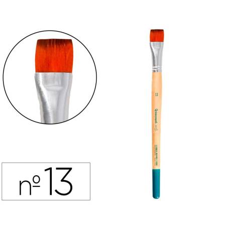 PINCEL PARA PINTURA ACRILICA Y ACUARELA LIDERPAPEL N 13 PUNTA PLANA DE PELO SINTETICO CERTIFICADO FSC