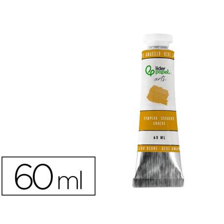 PINTURA GOUACHE/TEMPERA LIDERPAPEL TUBO DE ALUMINIO DE 60 ML COLOR OCRE AMARILLO