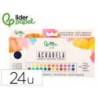 ACUARELA LIDERPAPEL 24 COLORES CON PINCEL ESTUCHE METALICO