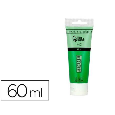 PINTURA ACRILICA LIDERPAPEL TUBO DE PLASTICO DE 60 ML COLOR VERDE PERMANENTE