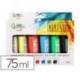 PINTURA ACRILICA LIDERPAPEL CAJA DE 6 TUBOS DE PLASTICO DE 75 ML COLORES BASICOS