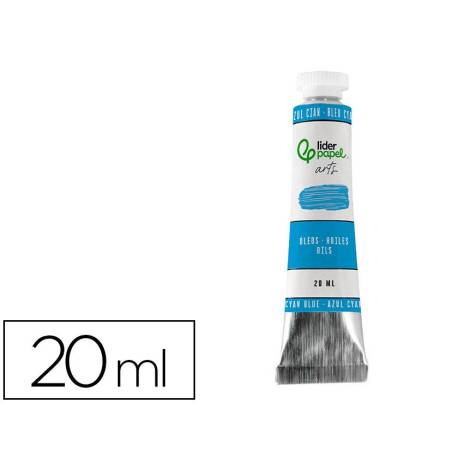 PINTURA AL OLEO LIDERPAPEL TUBO DE ALUMINIO DE 20 ML COLOR AZUL CIAN