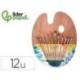 PINCELES SINTETICOS LIDERPAPEL PACK DE 12 UNIDADES CON PUNTAS Y TAMAÑOS SURTIDOS + PALETA DE MADERA