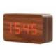 RELOJ Q-CONNECT SOBREMESA DIGITAL ACABADO MADERA LUZ ROJA 100X40X60MM