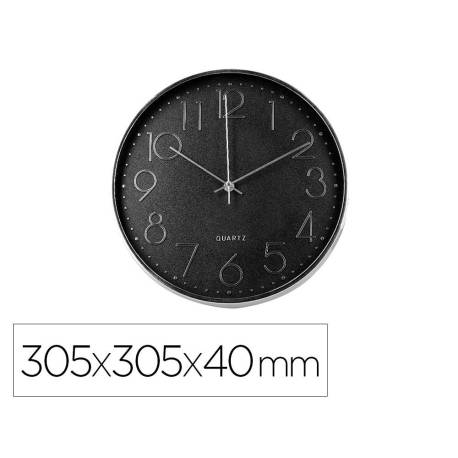 RELOJ Q-CONNECT DE PARED ANALOGICO PLATEADO SILENCIOSO 305X305X40MM