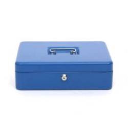 Caja caudales Q-Connect 12" 300x240x90 mm azul con bandeja portamonedas