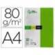 Papel color Liderpapel color verde intenso a4 80 g/m2 100 hojas