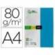 Papel color Liderpapel color turquesa A4 80 g/m2 100 hojas