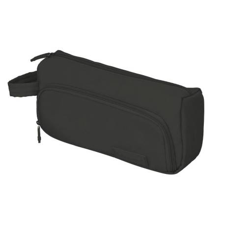 ESTUCHE PORTATODO LIDERPAPEL MINIBAG 2 CREMALLERAS CON BOLSILLO INTERIOR NEGRO 210 X 100 X 70 MM