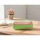 ESTUCHE PORTATODO LIDERPAPEL DUO 3 CREMALLERAS CON BOLSILLOFRONTAL VERDE PASTEL 220X90X70MM