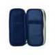 ESTUCHE PORTATODO LIDERPAPEL FUNKY 3 CREMALLERAS CON APERTURAS LATERALES VERDE BLANCO AZUL 220X100X65 MM