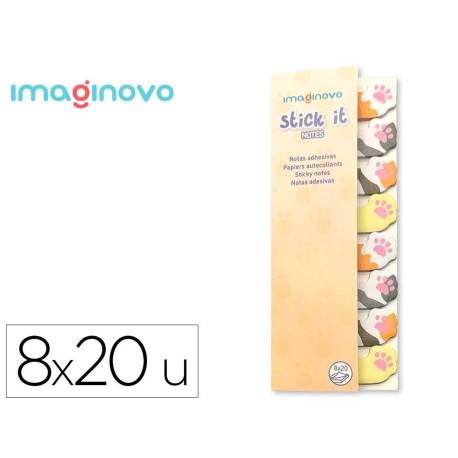 BLOC NOTAS ADHESIVAS IMAGINOVO MARCAPAGINAS PATITA 120 HOJAS 8X15X48 MM