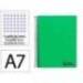 CUADERNO ESPIRAL LIDERPAPEL A7 MICRO WONDER TAPA PLASTICO 100H 90GR CUADRO 5MM 4 BANDAS COLOR VERDE OSCURO