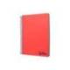 CUADERNO ESPIRAL LIDERPAPEL A7 MICRO WONDER TAPA PLASTICO 100H 90 GR CUADRO 5MM 4 BANDAS ROJO
