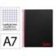 CUADERNO ESPIRAL LIDERPAPEL A7 MICRO WONDER TAPA PLASTICO 100H 90 GR CUADRO 5MM 4 BANDAS COLOR NEGRO