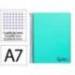 CUADERNO ESPIRAL LIDERPAPEL A7 MICRO WONDER TAPA PLASTICO 100H 90 GR CUADRO 5MM 4 BANDAS VERDE