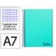 CUADERNO ESPIRAL LIDERPAPEL A7 MICRO WONDER TAPA PLASTICO 100H 90 GR CUADRO 5MM 4 BANDAS VERDE