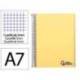 CUADERNO ESPIRAL LIDERPAPEL A7 MICRO WONDER TAPA PLASTICO 100H 90 GR CUADRO 5MM 4 BANDAS COLOR AMARILLO