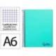 Bloc Liderpapel DIN A6 micro wonder 120 hojas cuadro 5mm 4 bandas tapa plástio 90 gr color verde