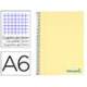 CUADERNO ESPIRAL LIDERPAPEL DIN A6 MICRO WONDER CUADRICULA 5MM 4 BANDAS COLOR AMARILLO 120H