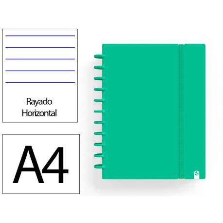CUADERNO INGENIOX FOAM A4 80H RAYADO HORIZONTAL VERDE