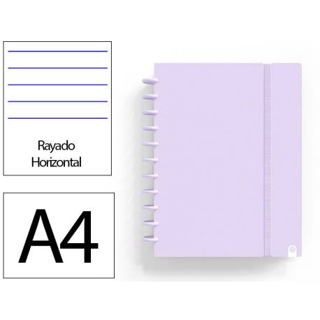 CUADERNO INGENIOX FOAM A4 80H RAYADO HORIZONTAL MALVA PASTEL