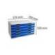 MODULO CAJONES SOBREMESA EXACOMPTA SYSTEM 5 CAJONES POLIESTIRENO DIN A3 AZUL/GRIS 350X288X320 MM