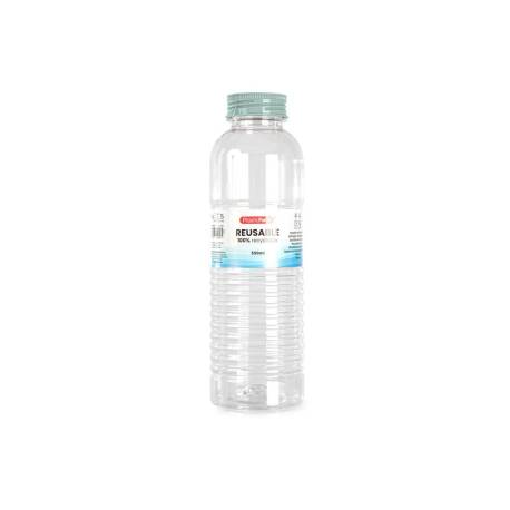 BOTELLA PORTALIQUIDOS PLASTICFORTE RIO PLASTICO RECICLABLE 100% TRANSPARENTE 550 ML