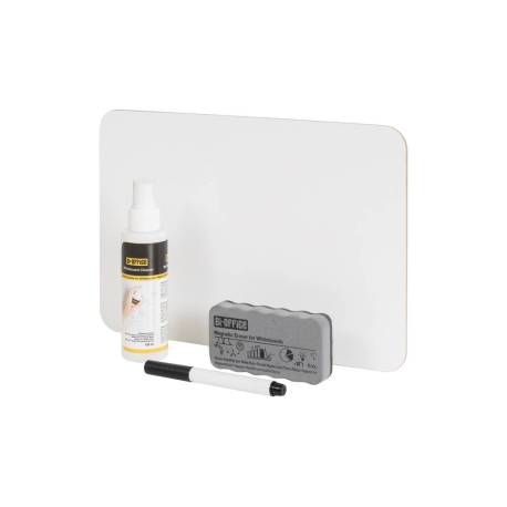 SET ESCOLAR BI-OFFICE 35 PIZARRA BLANCA MELAMINA DOBLE CARA A4 + 35 BORRADORES + 35 ROTULADORES + 1 SPRAY