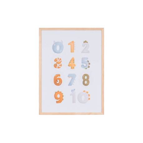 PIZARRA BLANCA BI-OFFICE MAGNETICA ACERO LACADO BLANCO MARCO DE MADERA CON NUMEROS PARA NIÑOS 600X450 MM