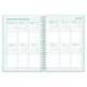 AGENDA ESCOLAR LIDERPAPEL 26-27 ESPIRAL BASIC 2 DIAS PAGINA A5 BILINGUE 70G PAPEL FSC TURQUESA