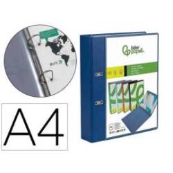 CARPETA LIDERPAPEL CANGURO 2 ANILLAS 25 MM DIN A4 COLOR AZUL POLIPROPILENO