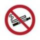 PICTOGRAMA DJOIS PROHIBIDO EL USO DE CIGARRILLOS ELECTRONICOS O VAPEADORES 100 MM DIAMETRO