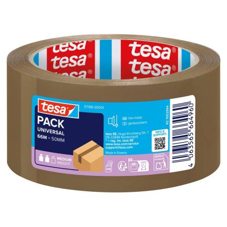 CINTA ADHESIVA TESA MARRON POLIPROPILENO 66 MT X 50 MM PARA EMBALAJE