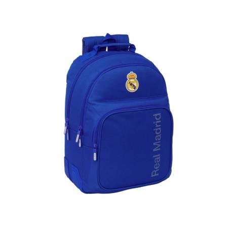 MOCHILA ESCOLAR SAFTA DOBLE CON CANTONERAS ADAPTABLE A CARRO REAL MADRID 25/26 420X320X150 MM