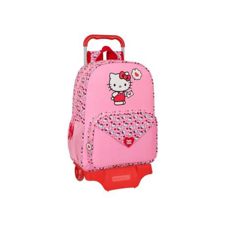 MOCHILA ESCOLAR 185 SAFTA CON CARRO 705 HELLO KITTY 340X260X110 MM