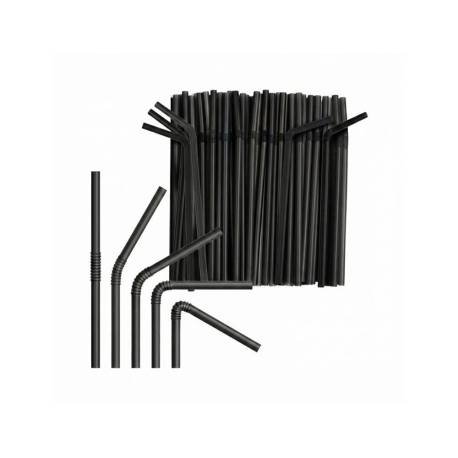 SORBETE ARTICULADO POLIPROPILENO NEGRO 6X230 MM PAQUETE DE 100 UNIDADES
