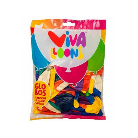 GLOBO 100% LATEX BIODEGRADABLE VIVALLOONS SURTIDO ESPECIAL COLORES SURTIDOS BOLSA DE 250 GR