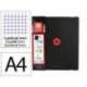 CARPETA CON RECAMBIO ANTARTIK A4 CUADRO 5MM FOAM 4 ANILLAS 35MM MIXTAS BICOLOR NEGRO ROJO