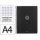 CUADERNO ESPIRAL ANTARTIK MICRO A4 TAPA FOAM 120H 90GR CUADRO 5MM 5 BANDAS 4 TALADROS COLOR NEGRO