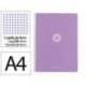 CUADERNO ESPIRAL ANTARTIK A4 TAPA FOAM 80H 90GR CUADRO 4MM CON MARGEN COLOR LAVANDA