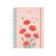 AGENDA ESCOLAR LIDERPAPEL 26-27 ESPIRAL FLOWERS DISEÑOS SURTIDOS BILINGÜE 80G PAPEL FSC EXPOSITOR 9 UNIDADES