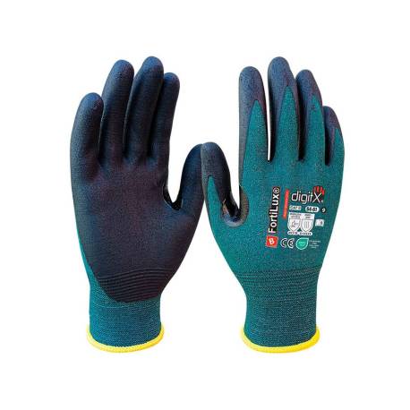 GUANTES DE NITRILO SAFETOP FORTILUX ANTICORTE FOAM 18 G CON REFUERZO OEKO TALLA 10