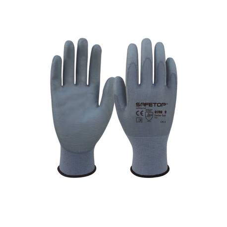GUANTES DE POLIURETANO SAFETOP FEATHER TASK SINTETICO TALLA 8