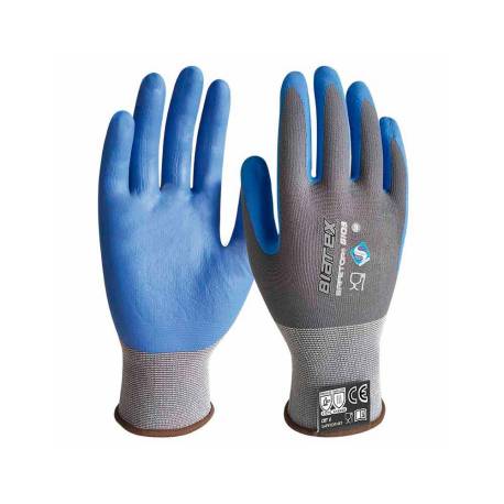 GUANTES DE NITRILO SAFETOP BIATEX ALIMENTARIO Y ANTICALORICO COLOR AZUL TALLA 8
